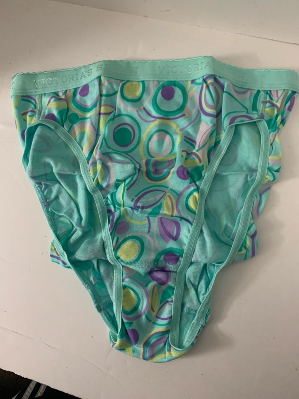 Victoria's Secret Aqua Multicolor Circle-Print Hi-Leg Bikini Brief